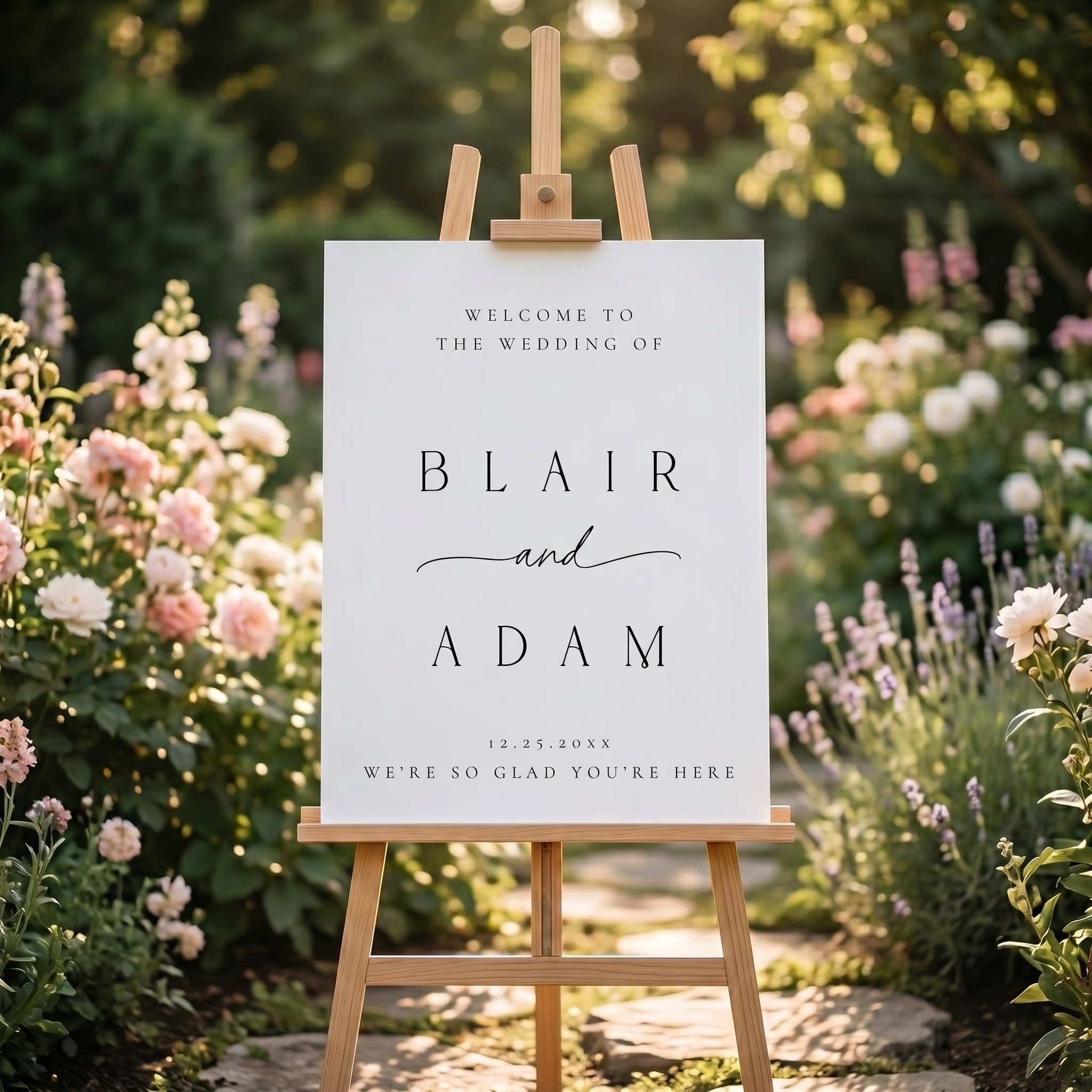 Classic Minimalist Wedding Welcome Sign