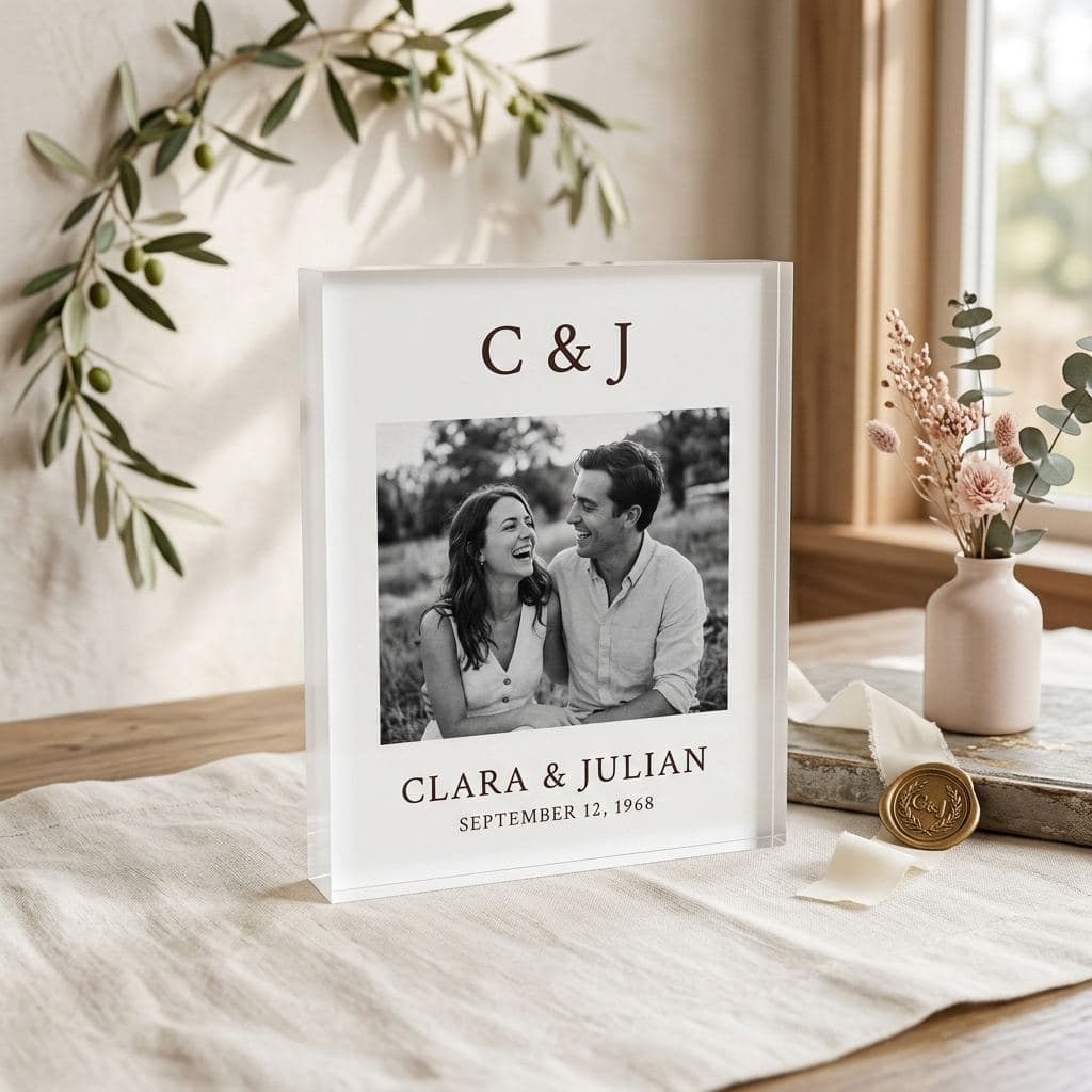 Bespoke Interlocking Photo Keepsake | Personalized Couples Heirloom Display